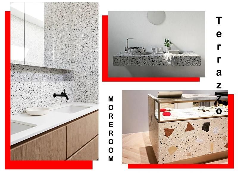 Wholesale Large Black and White Crushed Terrazzo Stone