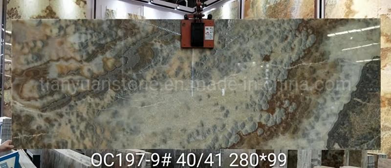 Popular Straight White Wooden Vein Onyx Jade Tiles for Floor, Wall