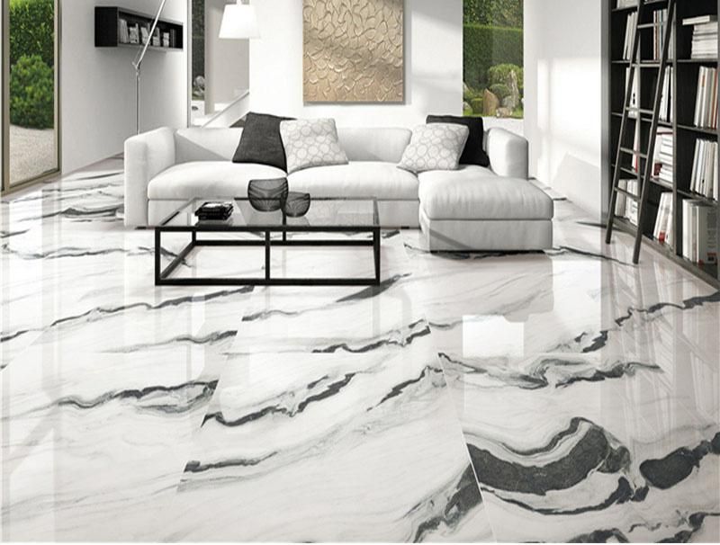 China Natural Polished Panda White Stone Marble for Bathroom/Wall/Flooring/Steps/Tiles