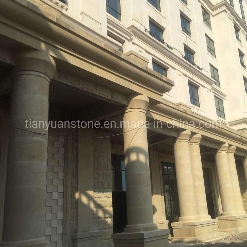 Natural Beige Yellow Sandstone Column for Architectural Building Project