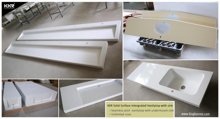 Natural Stone Cultured Marble Bathroom Solid Surface 43 Inch Vanity Top with Undermount Sink