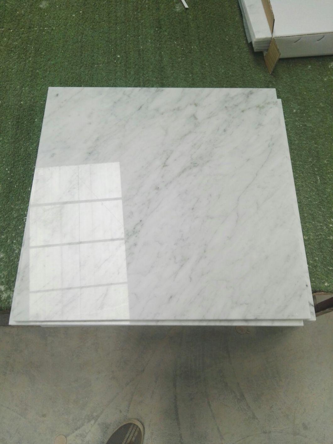 Premium Carrara White Marble Tile Polished Flooring Interior Decoration