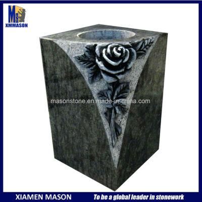 New Design Rose Granite Cemetery Vases for Tombstone Gravestones
