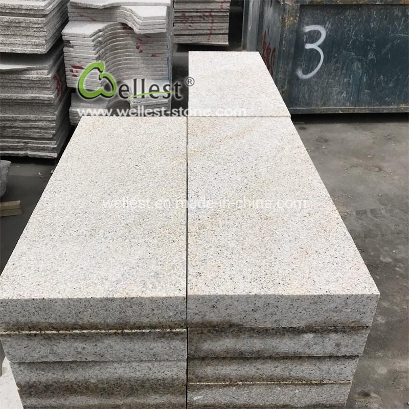 G350 Bush Hammered Beige Granite Tiles, Paving Slabs, Driveway Paving Stone