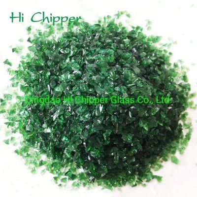 Terrazzo Flooring Broken Dark Green Glass Rocks Decoration