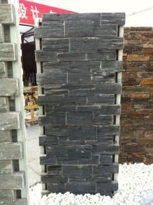 Black Cement Slate Stone Panel (YS-Q-037)