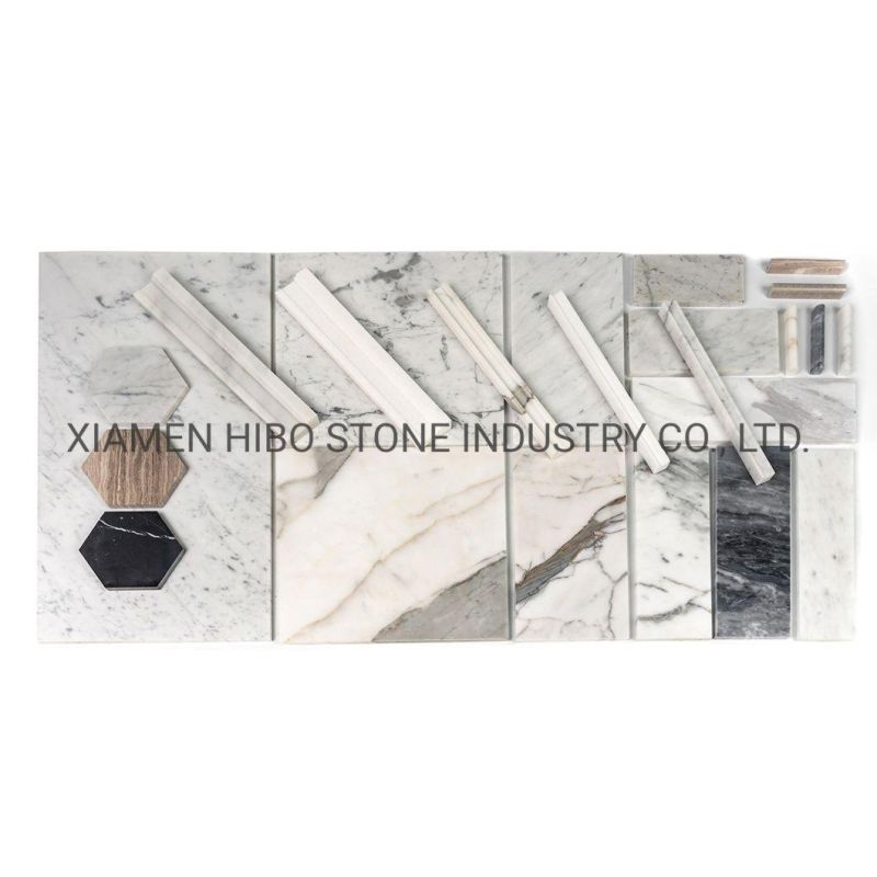 Italian Luxury Calacatta Gold Round Pencil Marble Trim Molding