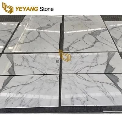 Statuario White Marble Tiles 36X18 for Hotel/Decoration/Wall/Flooring Polished Flooring Tiles