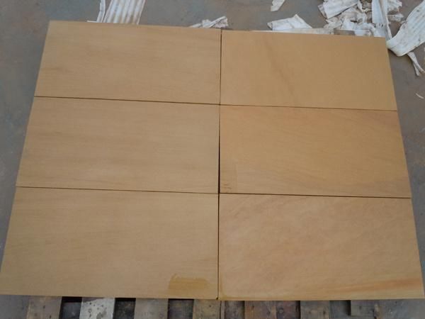 Popular Yellow Wooden Grain Sandstone Tile