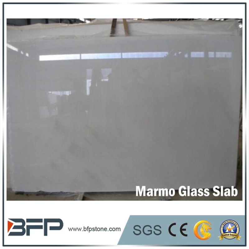 Pure White Nano Glass Big Slab for Wall Cladding & Flooring Tile in Office Building or Shopping Mall
