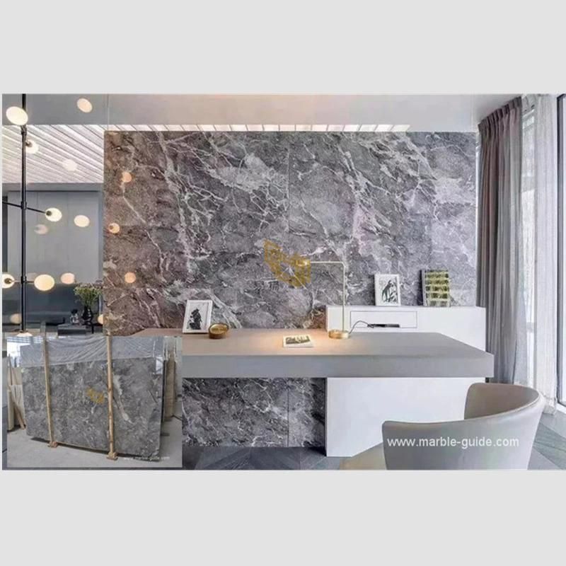Romantic Gray Marble Slab for Bathroom Wall/Background/Basin/Sink/Vanity Top