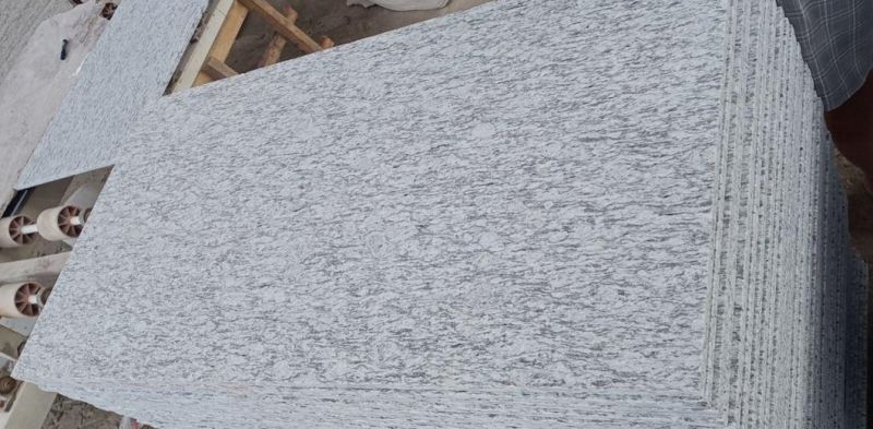 Natural Grey Granite Seawave Flower Flamed Finished Anti Slip Surface Granite Tiles
