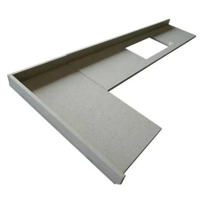 Custom White Rose Solid Surface Quartz Stone Countertop for Apartment