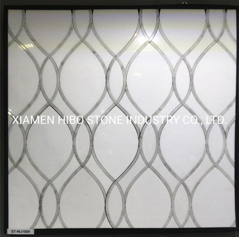 Luxury Calacatta Gold Watejet Mosaic Backsplash Wall Tile