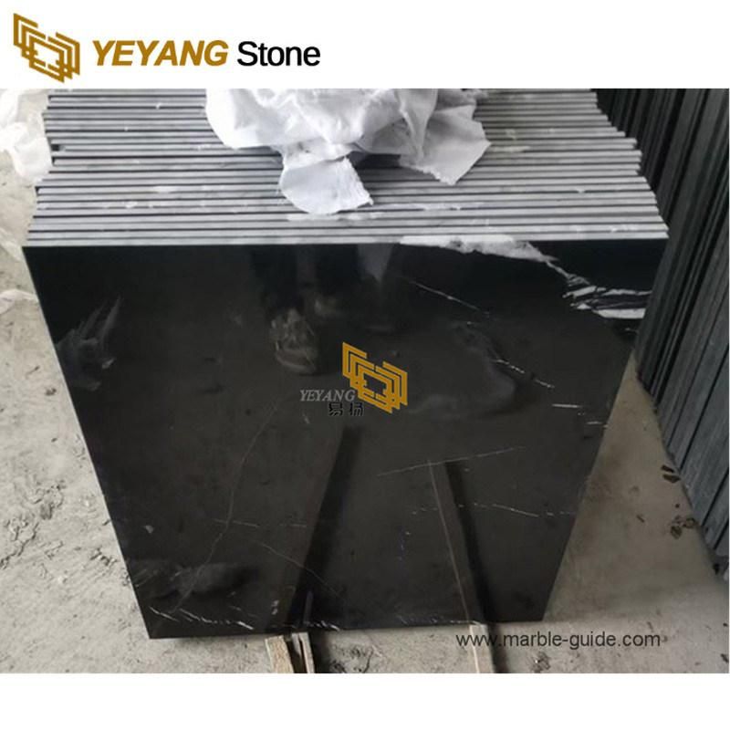 Natural Black Nero Marquina Marble Tiles for Building/Villa/Carpet/Wall/Flooring Marble Supplier