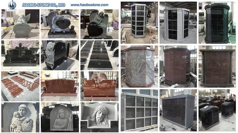 Haobo Stone Black Granite Tombstone with Carving Monument Headstones