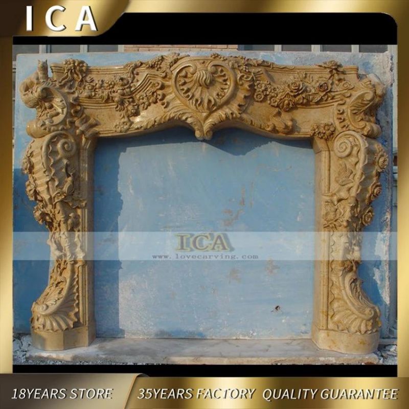 Decorative Indoor Natural Marble Fireplace Classical Fireplace