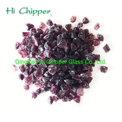 Terrazzo Flooring Broken Dark Purple Glass Rocks Decoration