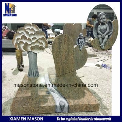 Mason France Customized Monument with Carved Angel