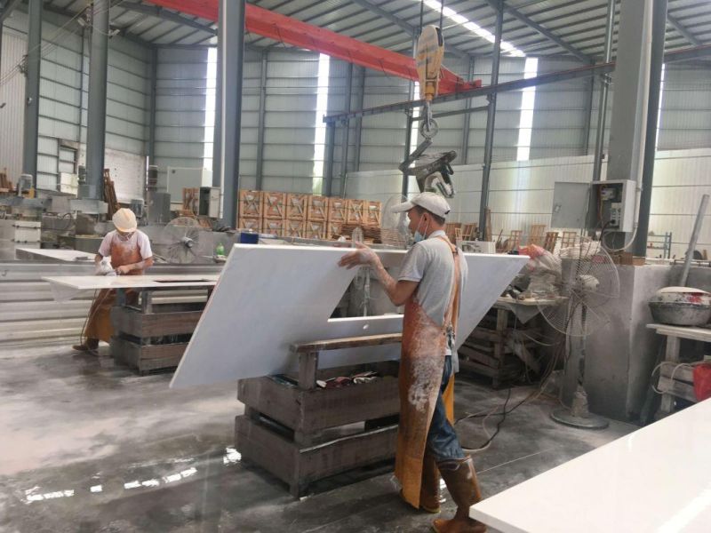 Carrara Bianco White Marble Honed Kitchen Countertop for Projects