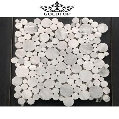 Top Quality Polished Calacatta White Marble Tile Mosaic for Bathroom Floor Decoration