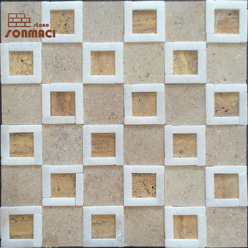 New Design Mixed Marble Stone Mosaic Tile for Floor and Wall