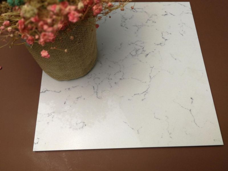 Carrara White Prefabricated Quartz Countertop for Bathroom