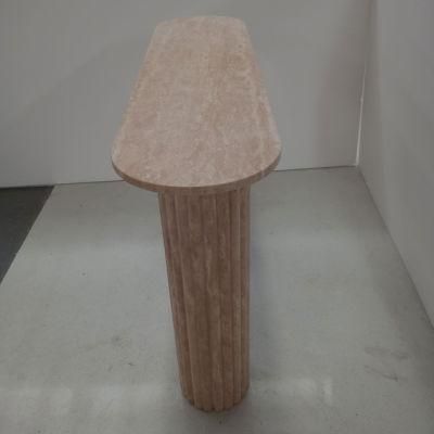 China Wholesale Home Furniture Beige Travertine Marble Table Top for Decoration