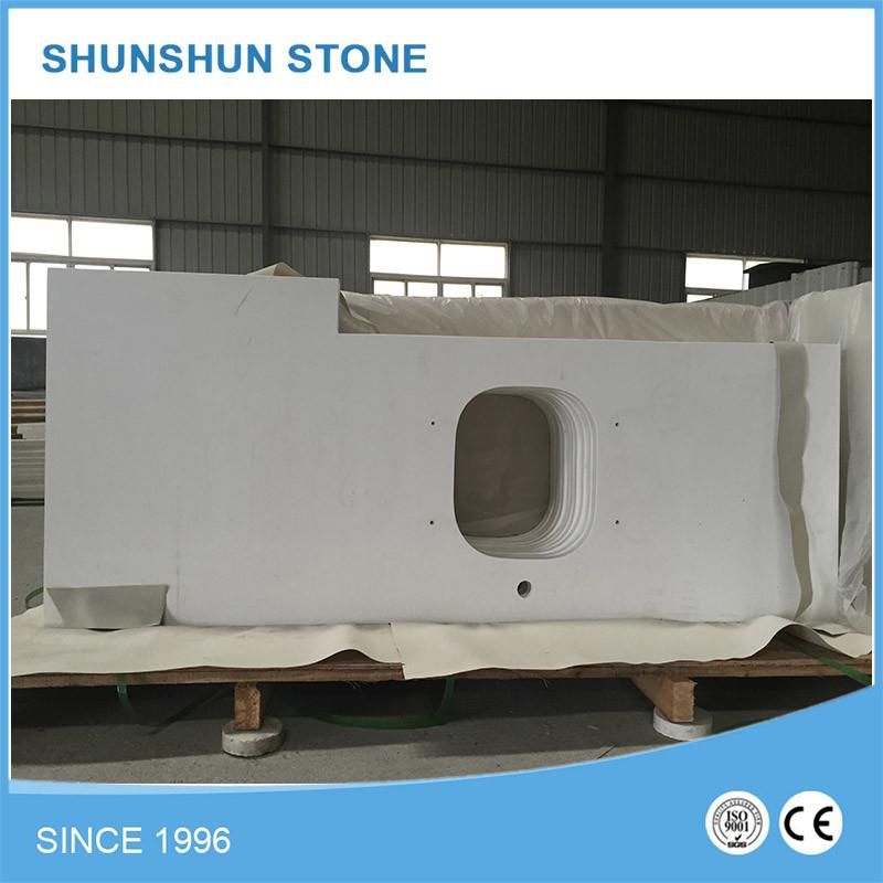 Cheap White Artificial Calacatta Stone Quartz Countertop for Kitchen