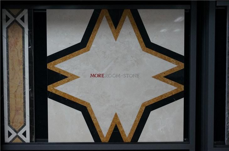 Lobby Flooring Design Water Jet Marble Medallion Flooring
