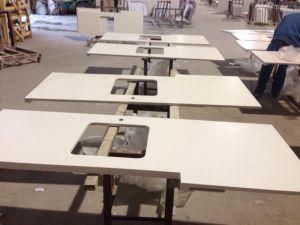 Pure White Quartz Kitchen Countertop Worktop Bartop