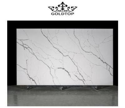 Grateful Clover Polished Calacatta Stone Artificial Quartz for Kitchen Table Tops Countertop