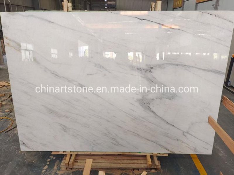 Chinese White Lincoln Calacatta White Marble Slab Tile