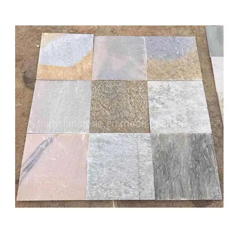 Flamed Black Quartzite Flooring Stone Tile