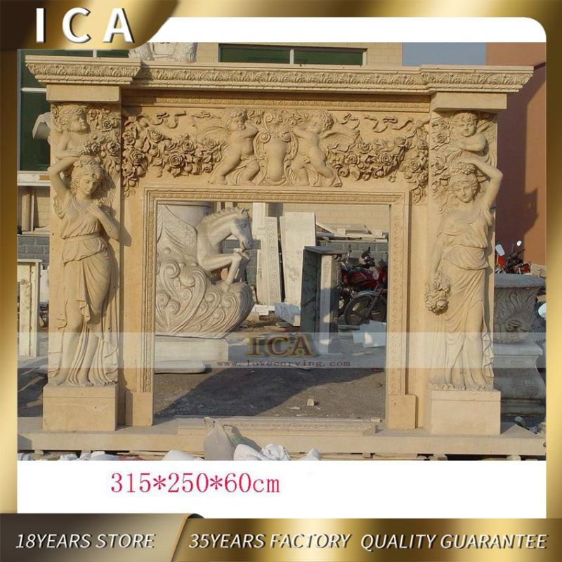 Modern Design Home Decorations Woman Statue Marble Fireplace