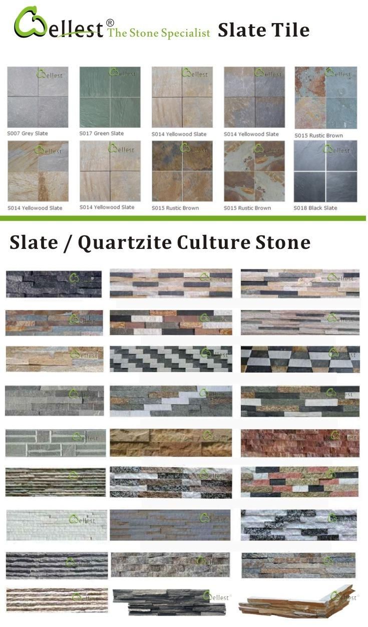 L Shaped Quartzite Corner Stone, Yellow Retainining Wall Stone for Decoration