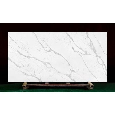 New Design Artificial Marble Look Calacatta Quartz Slab with Good Price for Kitchen Benchtop
