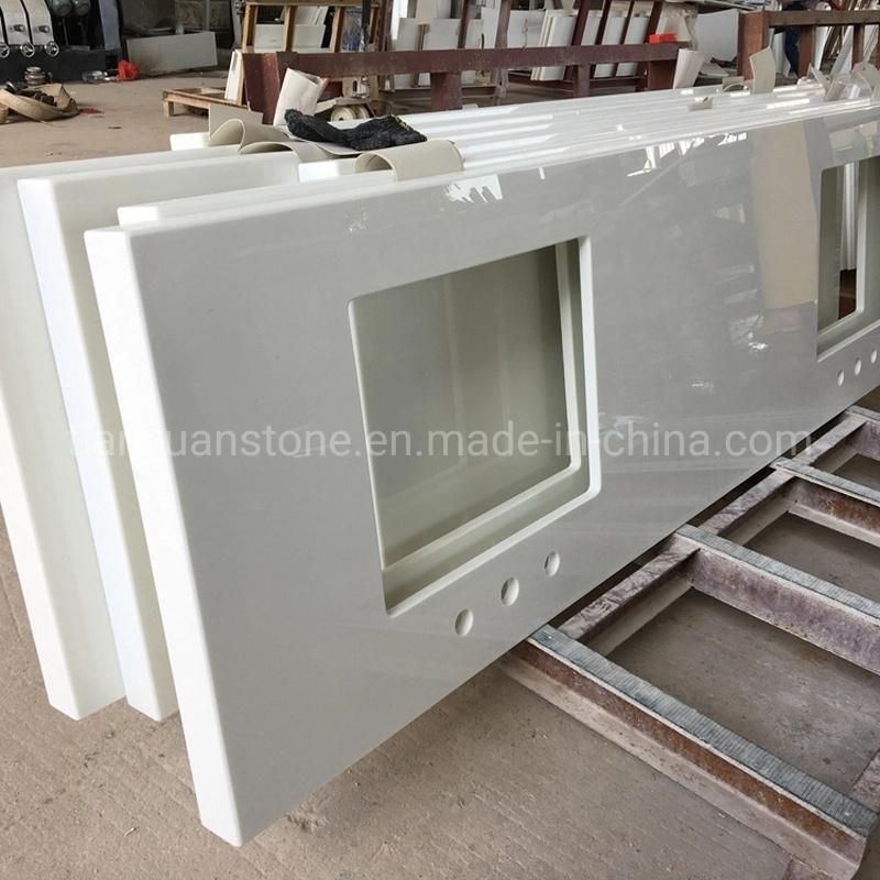 Artificial White Marble Granite Quartz Stone/ Jade Stone/ Nano Glass/ Crystallized Glass Countertop for Kitchen Countertop (no anti-dumping for USA market)