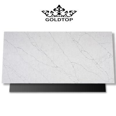 China Supplier Artificial Polished/Honed Solid Surface White/Black/Grey Calacatta Alasky Quartz for Kitchen/Bathroom Slab/Tile/Worktop
