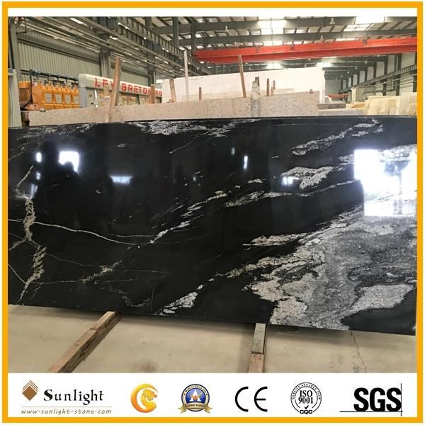 Chinese Cheap Luxury Black Polished, Flamed Nero Fantasy Granite Tiles
