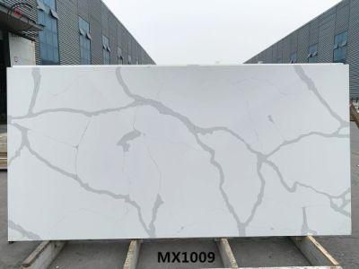 White Mx1009 Calacatta Quartz Stone Slab with Competitive Price