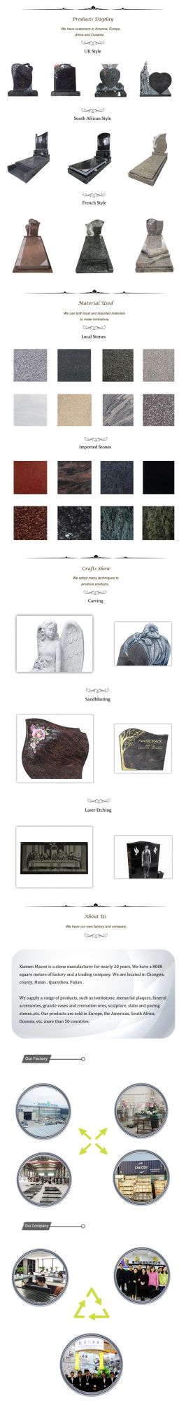 Large European Styles Polished Aurora Granite Tombstones