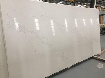 Statuario Nuvo Marble Looking Quartz Stone Slab for Kitchen