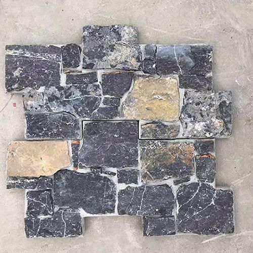 Black Blend Rusty Natural Slate Cement Board Cladding Culture Stone for Wall Cladding