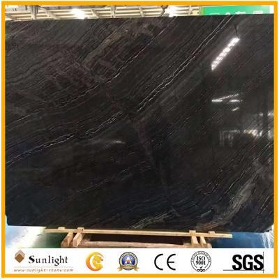 Polished Antique Black Wood Marble, Black Wood Vein Marble for Floor