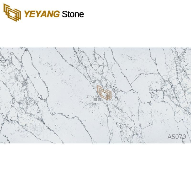 Engineered Stone Quartz Stone Countertop Slab for Bathroom/Kitchen Backsplash Tiles