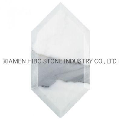 Hot Selling Italian Luxury Calacatta Gold Marble High Bevel Hexagon Wall Tiles for Home Decor
