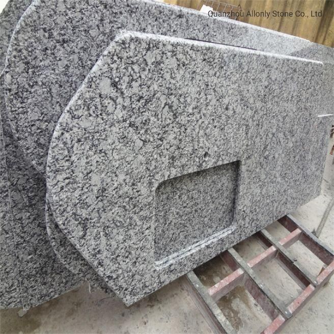 Natural Spray White Grey Granite Kitchen Countertop Stone Benchtop