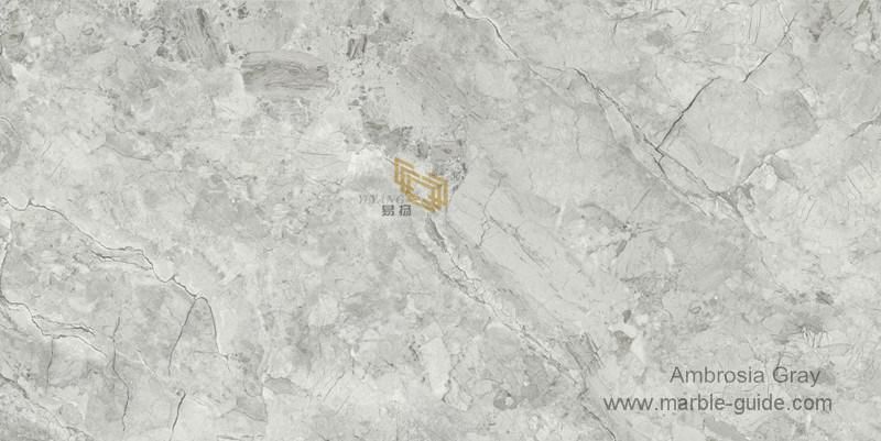 Natural Marble Look Ambrosia Gray Sintered Stone for Interio Wall/Flooring/Countertop/Vanity