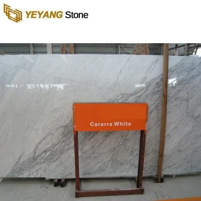 Natural Stone Polished Bianco Cararra Marble Slab for Interiors/Indoor/Floor/Wall Decoration/Background